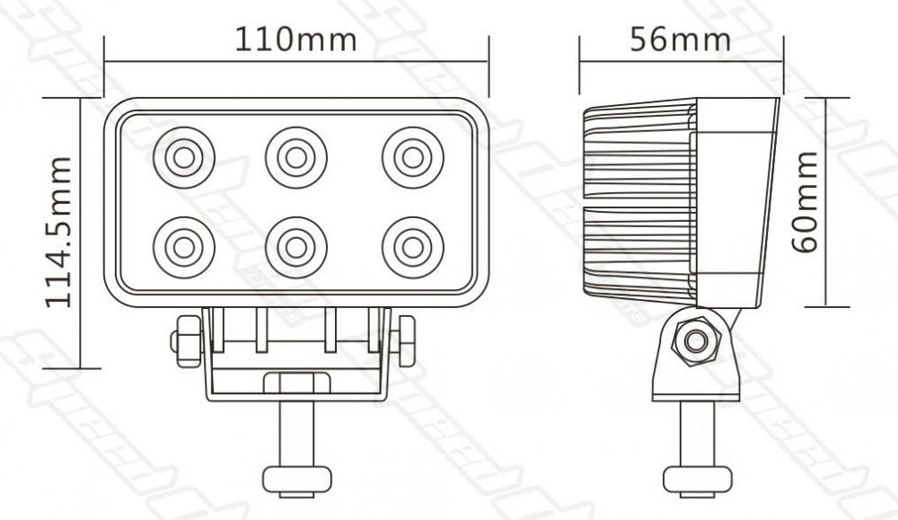 Proiector LED Auto Offroad 18W/12V-24V, 1320 Lumeni, Dreptunghiular, Flood Beam 60 Grade - imagine 3