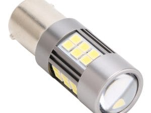 Led Auto cu LUPA SMD ALB BA15S 27 2835 9-30V, leduri auto interior / exterior, led pozitie, semnalizare, marsarier, stopuri / frana…