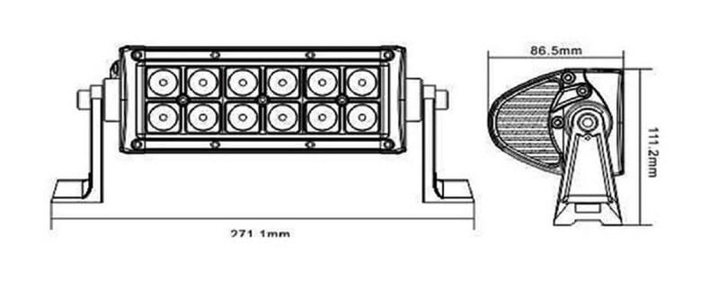 LED Bar Auto Offroad 36W/12V-24V, 2640 Lumeni, 7,5"/19 cm, Spot Beam 12 Grade - imagine 3
