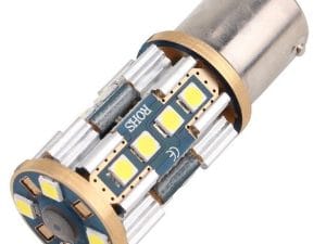 Led auto Canbus ALB BA15S Cu 20 SMD 3030 - fara polaritate, leduri auto interior / exterior, led pozitie, semnalizare, marsarier, stopuri / frana…