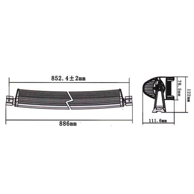 LED Bar Curbat 180W/12V-24V, 15300 Lumeni, 32"/81 cm, Combo Beam 12/60 Grade - imagine 2