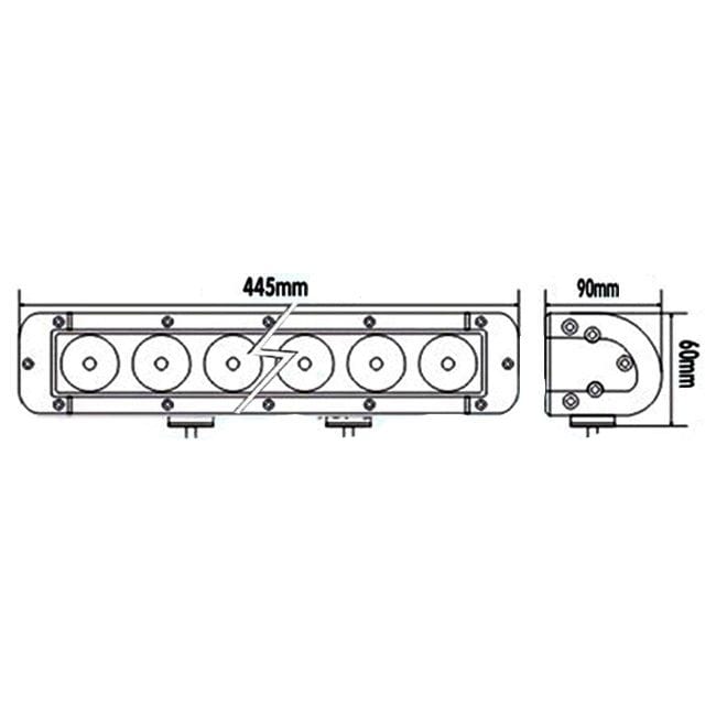 LED Bar Auto Offroad 100W/12V-24V, 8500 Lumeni, 17"/44 cm, Combo Beam 12/60 Grade - imagine 3