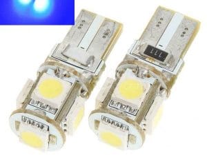 Led auto ALBASTRU T10 5 SMD Canbus W5W