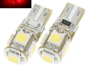 Led auto ROSU T10 5 SMD Canbus W5W