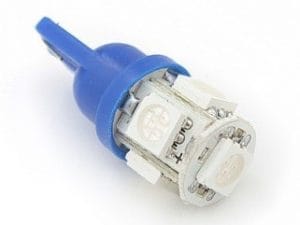 Led auto T10 cu 5 SMD Albastru W5W
