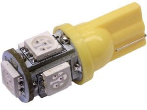 Led auto T10 cu 5 SMD Galben W5W
