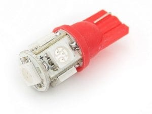 Led auto T10 cu 5 SMD Rosu W5W