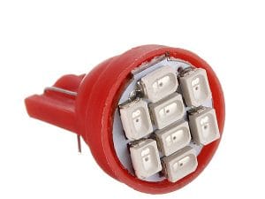Led auto T10 cu 8 leduri SMD Rosu (W5W)