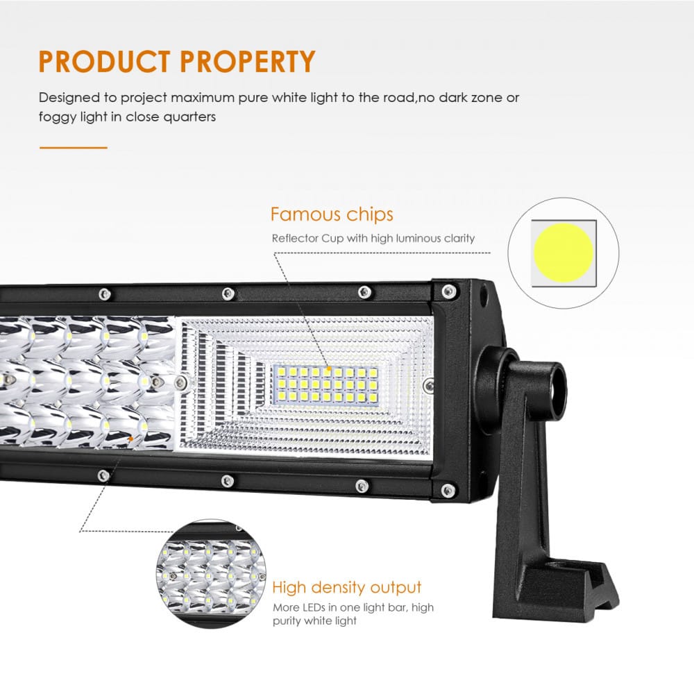 LED Bar Auto Curbat 459W, leduri pe 3 randuri, 12V-24V, 34020 Lumeni, 31,5"/80 cm, Combo Beam 12/60 Grade PREMIUM