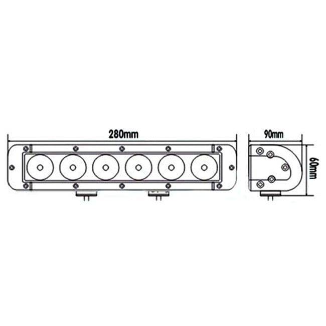 LED Bar Auto Offroad 60W/12V-24V, 5100 Lumeni, 11"/28 cm, Spot Beam 12 Grade PREMIUM
