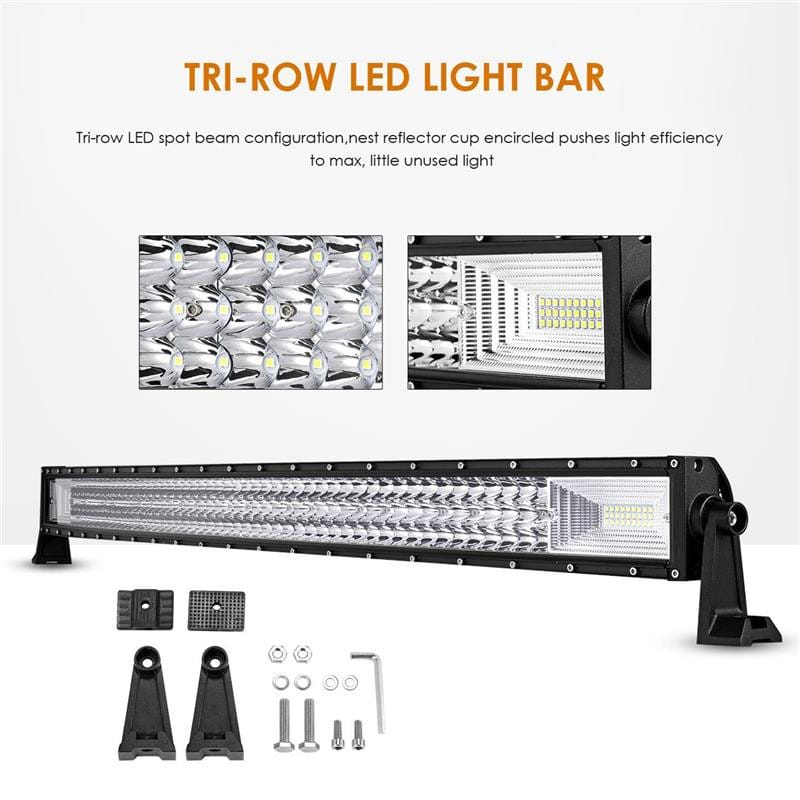 LED Bar Auto 594W, leduri pe 3 randuri, 12V-24V, 41580 Lumeni, 42"/107 cm, Combo Beam 12/60 Grade PREMIUM