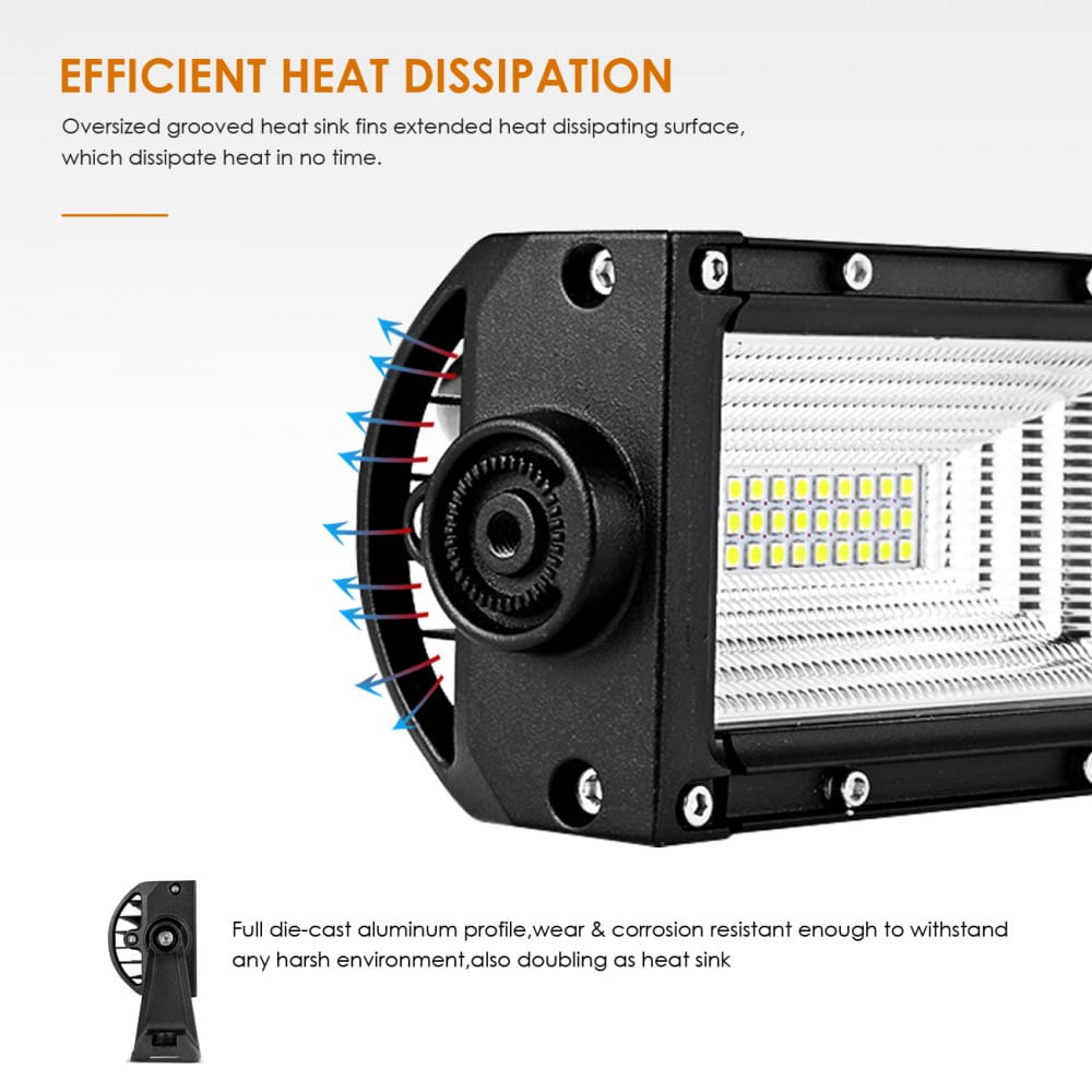 LED Bar Auto 594W, leduri pe 3 randuri, 12V-24V, 41580 Lumeni, 42"/107 cm, Combo Beam 12/60 Grade PREMIUM
