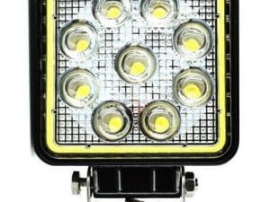 Proiector LED Auto Offroad Cu Angel Eyes 27W/12V-24V, 1980 Lumeni, Patrat, Spot Beam 30 Grade PREMIUM