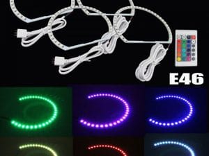 Kit Angel Eyes LED SMD BMW E36 RGB cu 16 culori cu telecomanda PREMIUM
