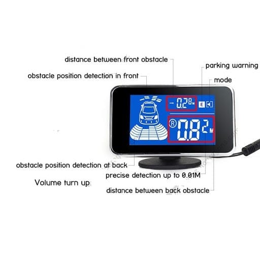 Senzori parcare fata spate cu temporizare cu 8 senzori si display LCD KC-8000J