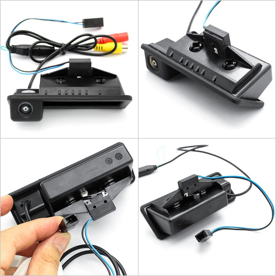 Camera marsarier HD, unghi 170 grade, cu StarLight Night Vision pentru E39, E60, E90, E70 pe manerul de portbagaj PREMIUM