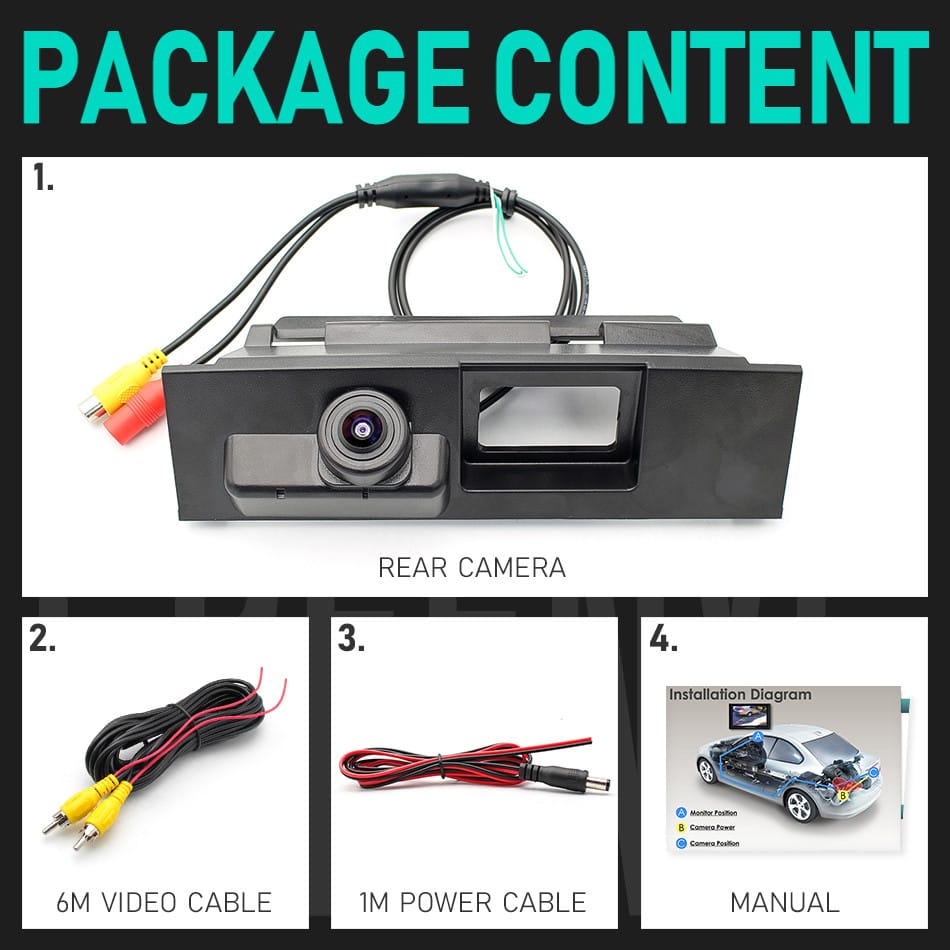 Camera marsarier HD, unghi 170 grade cu StarLight Night Vision pentru Ford Mondeo MK5 (2014 - 2019) PREMIUM