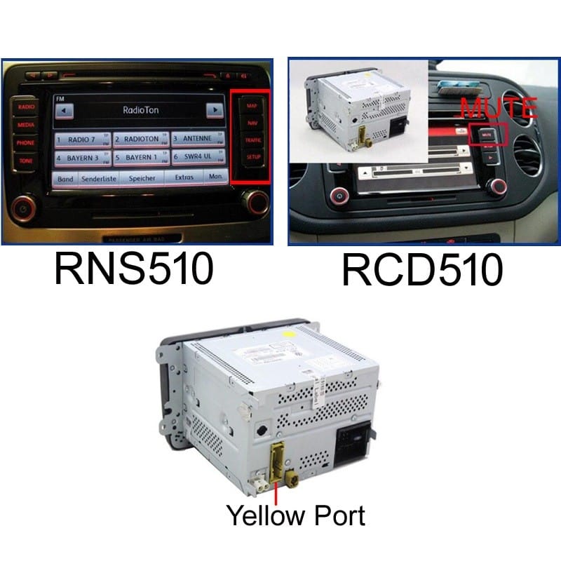 Interfata video, convertor CVBS-RGBS pentru montare camera marsarier aftermarket la RNS510 si RCD510 PREMIUM