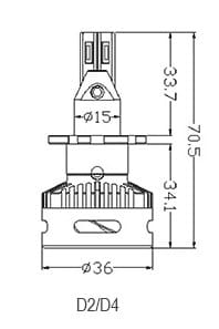 Set 2 leduri D2S, D4S pentru far cu lupa 40W Chip Cree 10.000 Lm 12/24V X6-D2S PREMIUM