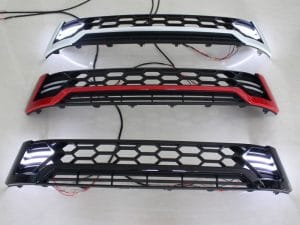 Grila fata cu lumini de zi DRL negru cu rosu TRD Toyota Hilux Revo 2015, 2016, 2017, 2018, 2019 THR15FGL PREMIUM
