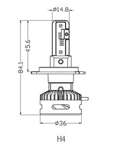 Set 2 leduri H4 pentru far auto 72W Chip Cree 20.000 Lm 12-24V BTLH-X7-H4 PREMIUM