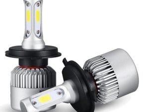 Set 2 leduri H4 4300K Hi-Low COB Canbus pentru far auto putere 72W, luminozitate 16.000 Lm, 12V - 24V PREMIUM