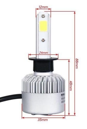 Set 2 leduri H1 COB Canbus pentru far auto putere 72W, luminozitate 16.000 Lm, 12V-24V PREMIUM