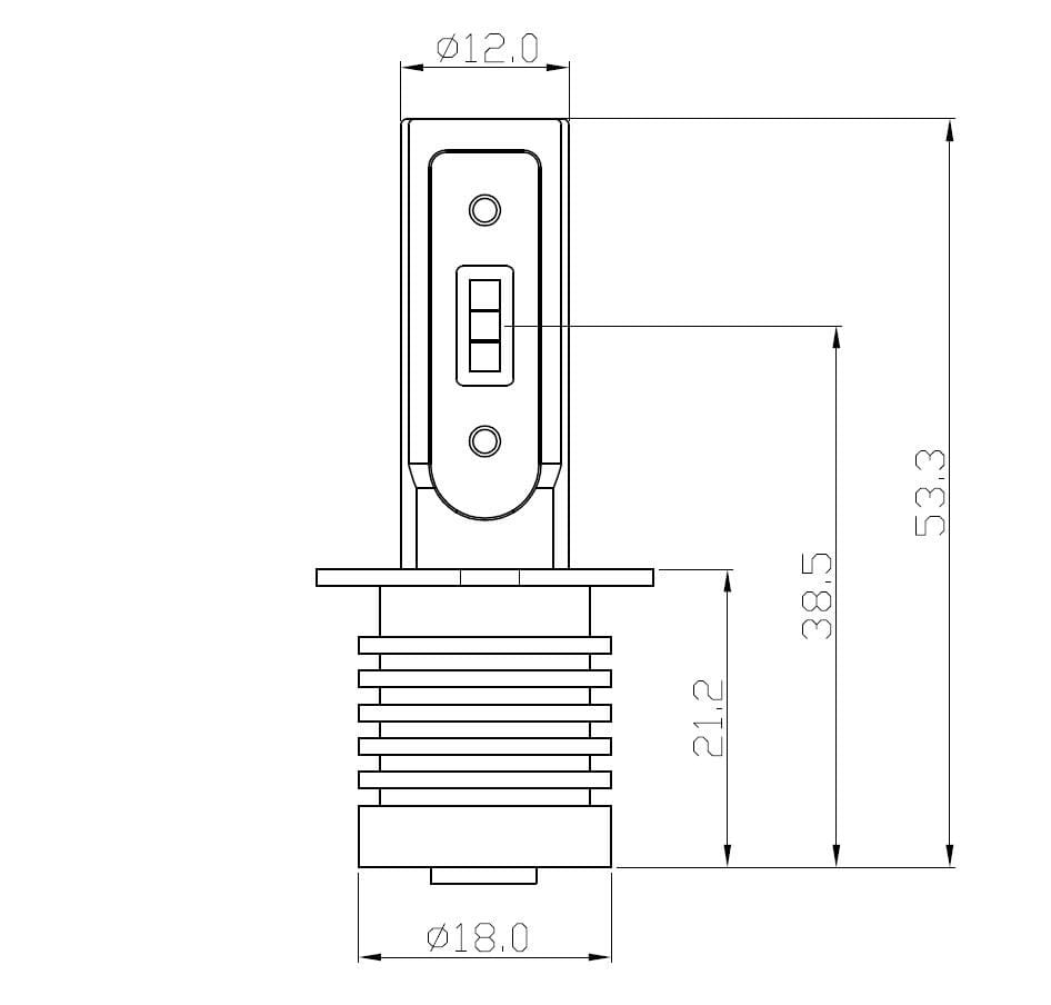 Set 2 leduri auto H3 C12 Canbus, putere 13W, luminozitate 7200 Lm, 12V-24V PREMIUM