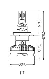 Set 2 leduri H7 pentru far cu lupa 40W Chip Cree 10.000 Lm 12/24V X6-H7 PREMIUM