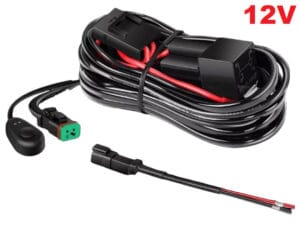Cablaj cu buton si releu 12V pentru 1 proiector led/led bar pana la 288W - CAB01