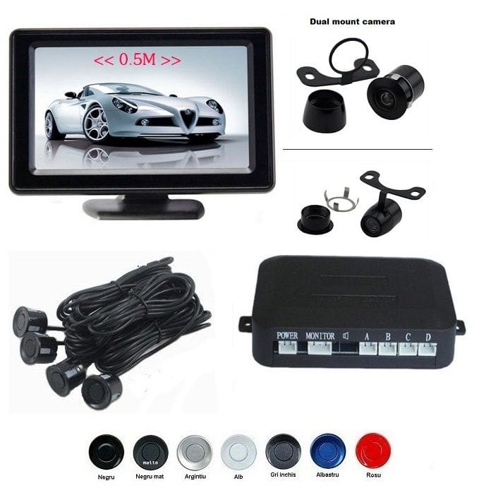Senzori parcare cu camera video si display LCD de 4.3" S602