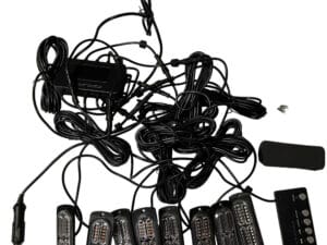 Kit 8 stroboscoape portocalii 12/24V cu telecomanda pe fir - WL-52026-24S(8)