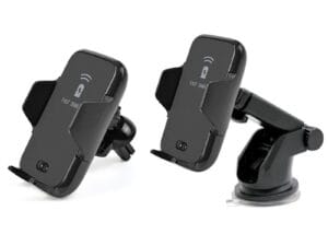 Suport auto grila ventilatie + ventuza 10W motorizat cu incarcare wireless Qi Standard Fast Charge Type-C - CWCPH-D1