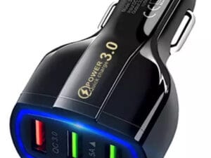 Incarcator auto 12-24V Fast Charge cu port USB, PD(Type-C) si QC3.0 - BK351