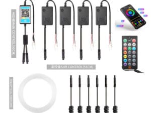 Kit Lumini Ambientale Wireless 8 metri cu 6 surse Led RGB cu Aplicatie telefon AMB01