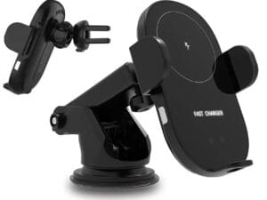 Suport auto grila ventilatie + ventuza 15W motorizat cu incarcare wireless Qi Standard Fast Charge Type-C - CWCPH-D5