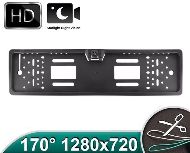 Camera auto marsarier HD unghi 170 grade cu StarLight Night Vision pe suport de numar - FA848