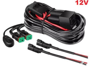 Cablaj cu buton si releu 12V pentru 2 proiectoare led/led bar pana la 288W - CAB02