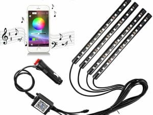 Kit 4 Lumini Ambientale RGB cu Aplicatie Telefon Bluetooth, 12V, 12 LED, 22 cm LAL-12