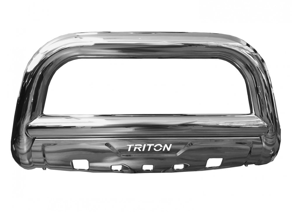 Bullbar inox cu scut Mitsubishi L200 Triton 2015, 2016, 2017, 2018, 2019 Ø90mm MTA647